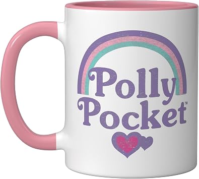 Polly Pocket Rainbows Ceramic Mug, Pink/White, 11oz