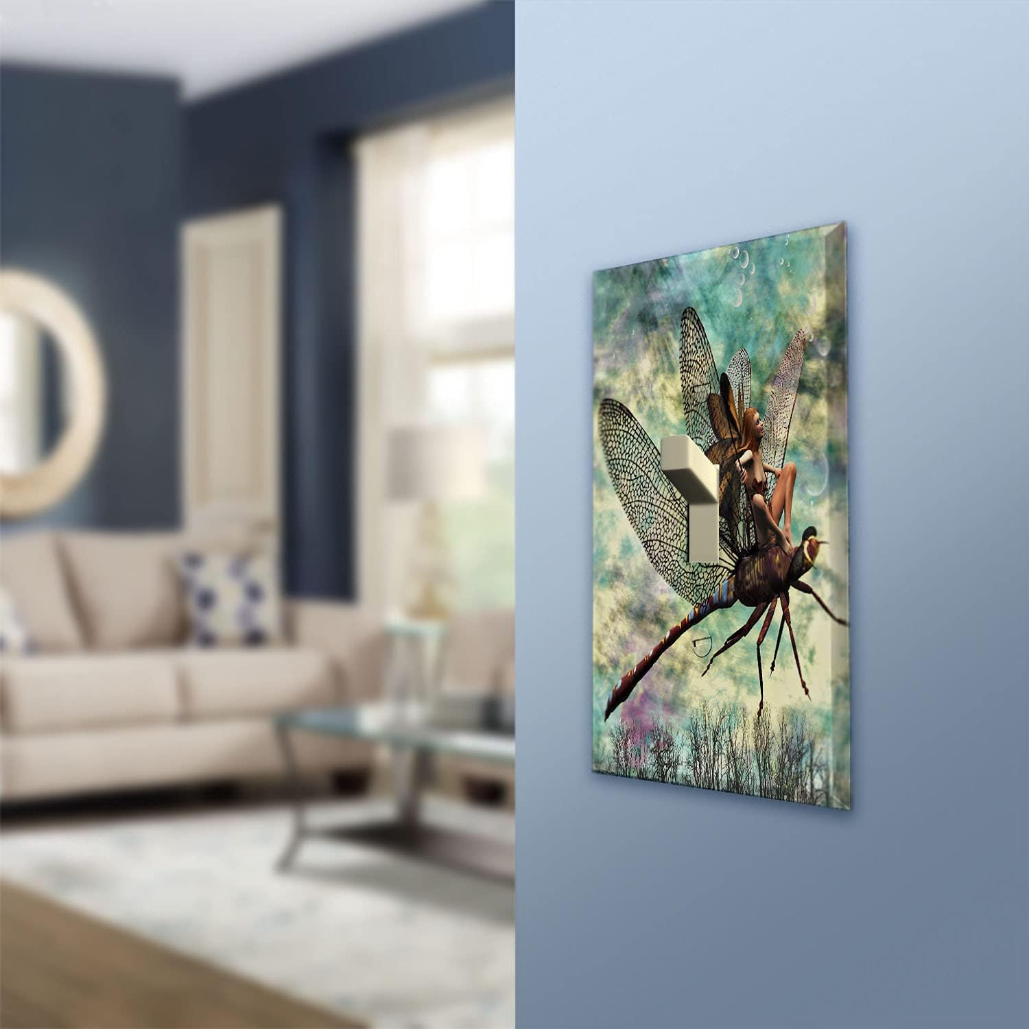 Fairy on a Dragonfly Switchplate - Switch Plate Cover