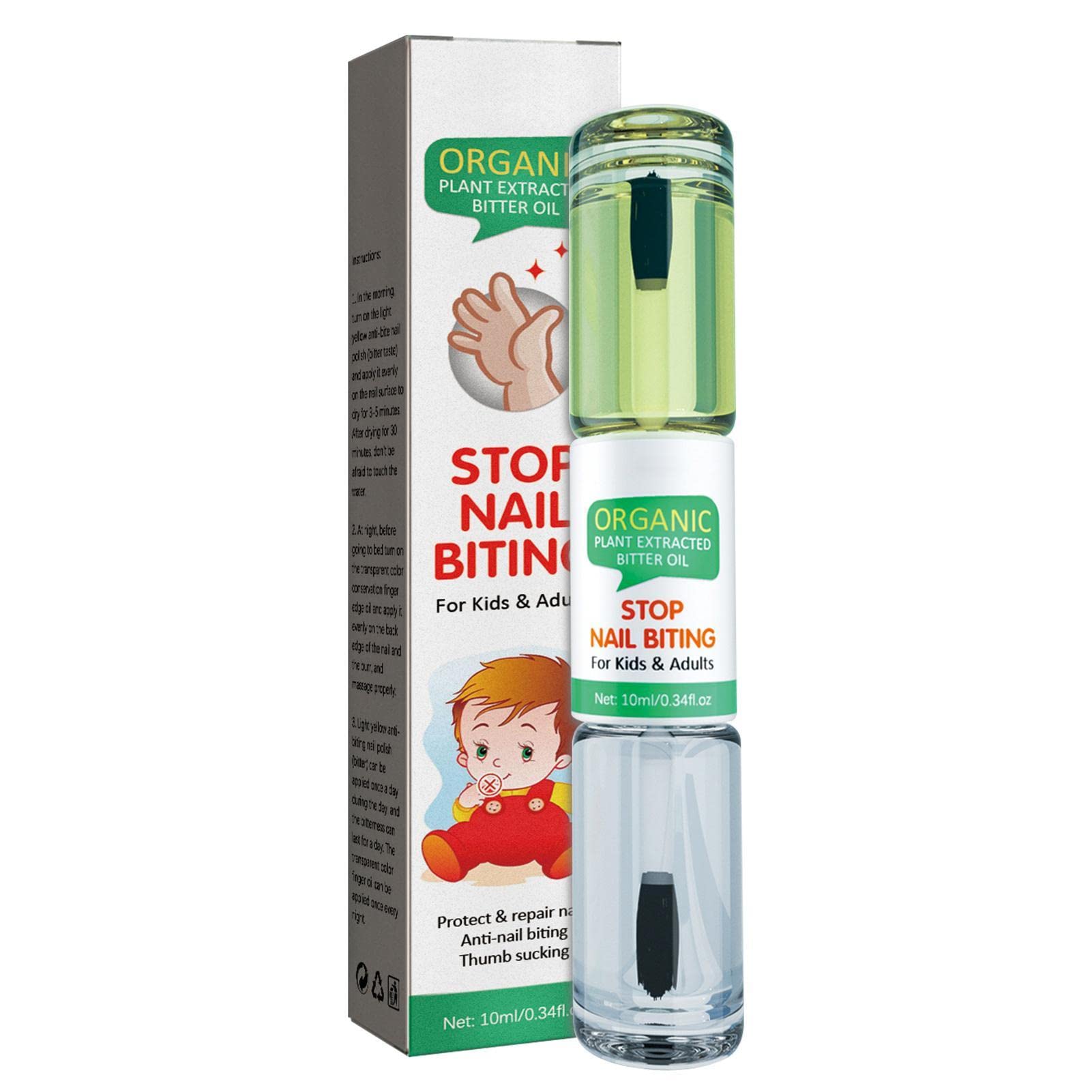 No Bite Nail Polish | Kids Finger Nail Stop Biters with Double-Head Design - Adults Quit Nail Biting Oil for Travel,