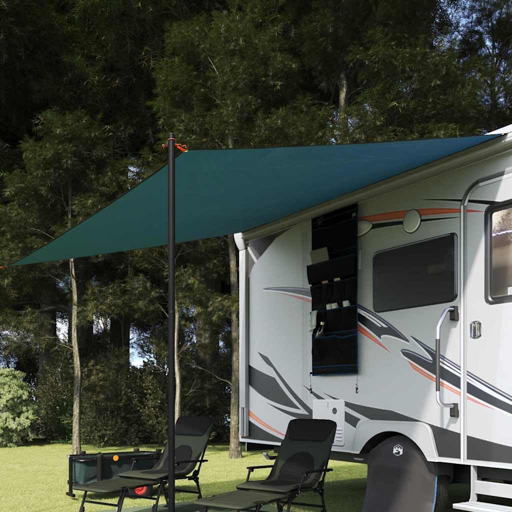 Wasserfeste rechteckige Plane Polyester Grün 240x300 cm, UV beständig mit 2 Abspannseilen 700 cm, 4 Heringen und Tragetasche, Faltbare Outdoor Plane für Camping und Garten