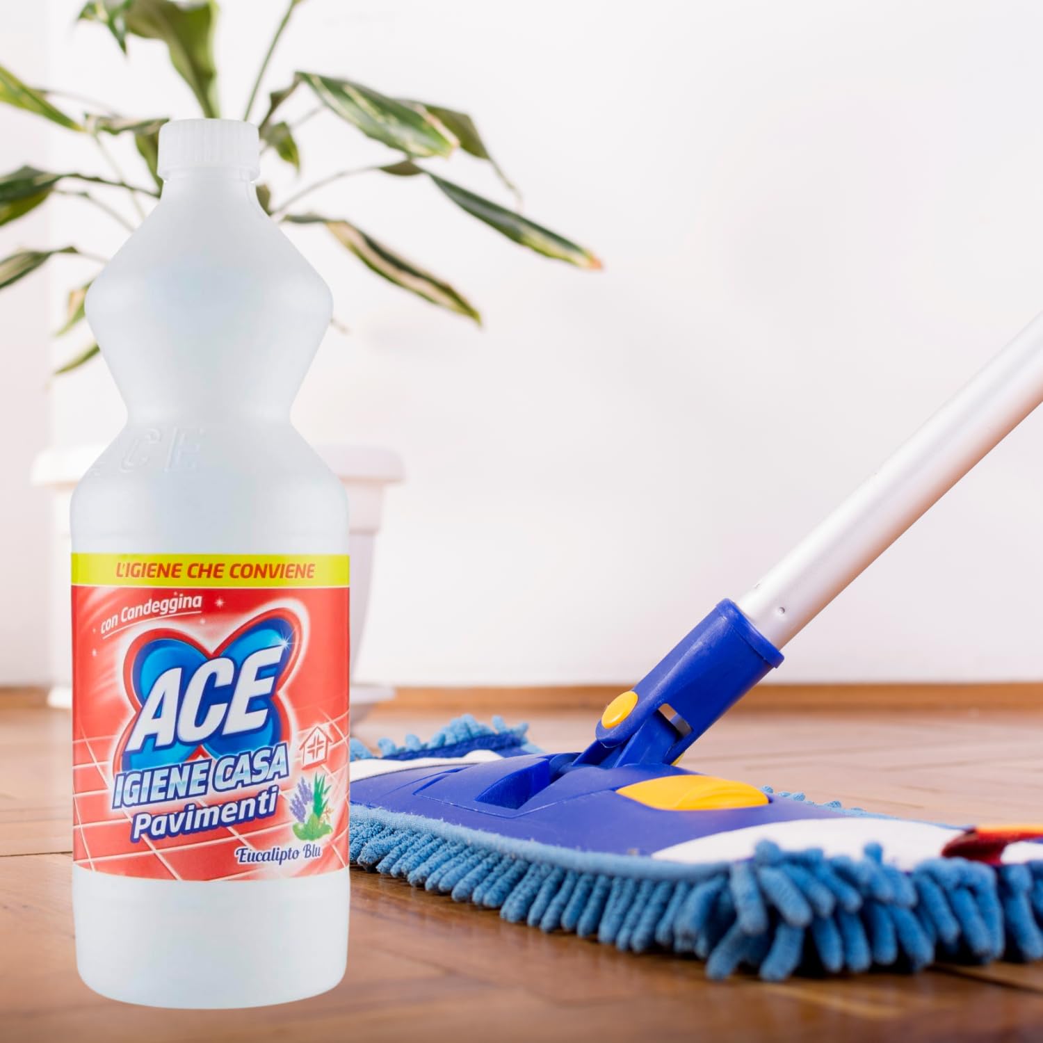 Detergente Pavimenti con Candeggina Profumo Eucalipto Blu 1L – Igiene Profonda kit con Spugna Brandizzata SPESA & RISPARMIO Inclusa – Variazioni 4/8/12 Pezzi (12)