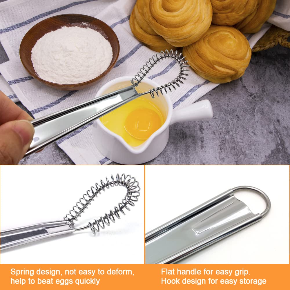 Fouet à œufs Mini Fouet En Acier Inoxydable 8 Pouces - Parfait Pour Mousser Le Lait Et Mélanger Les Sauces Mousseur à Lait Manuel