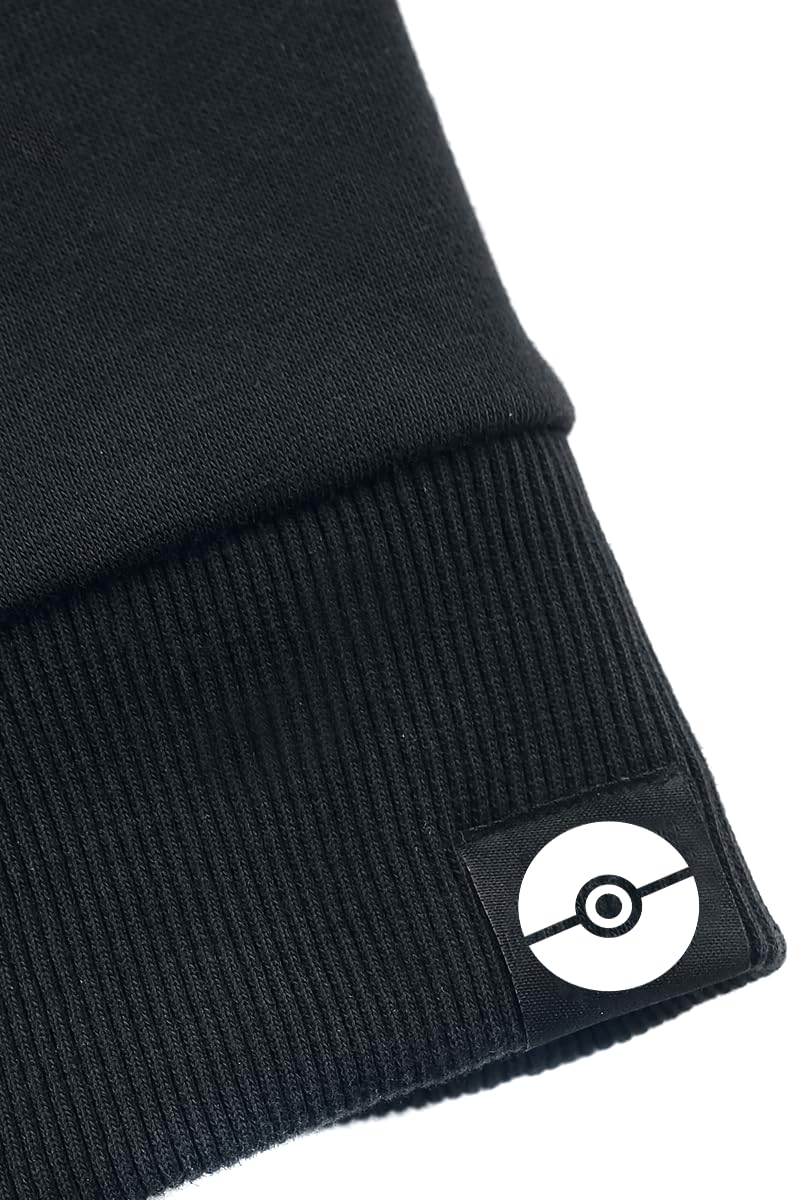 Pokémon Pikachu Rocks Kapuzenpullover für Jungen & Mädchen - Sweatshirt mit Rundhals & Rippbündchen - Bequem Geschnittener Unisex Pullover in Schwarz/Gelb - 70% Baumwolle