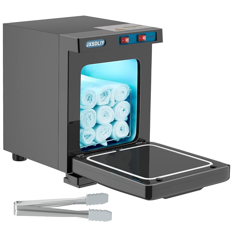 Aquecedor de toalhas JXSDLIY 2 em 1, gabinete para salão, spa e banheiro, 5 L, preto
