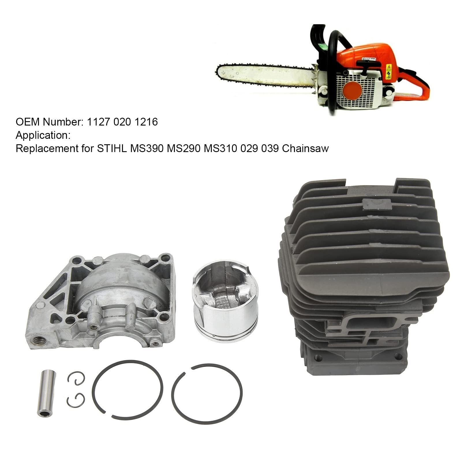 Kit De Pistón De Cilindro BOROCO De 46mm 1127 020 1216 Reemplazo De Potencia Fuerte De Bajo Ruido Para Motosierra STIHL MS390 MS290 MS310 029 039