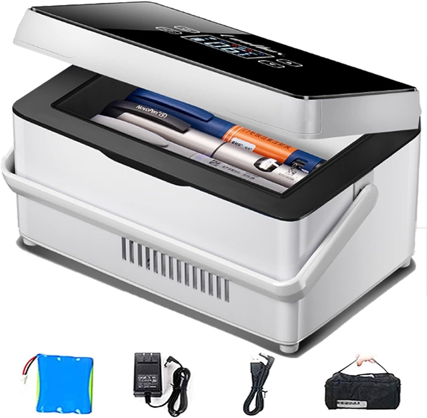 Réfrigérateur médical d'insuline ELzEy avec 4 batteries et écran LCD pour voyage