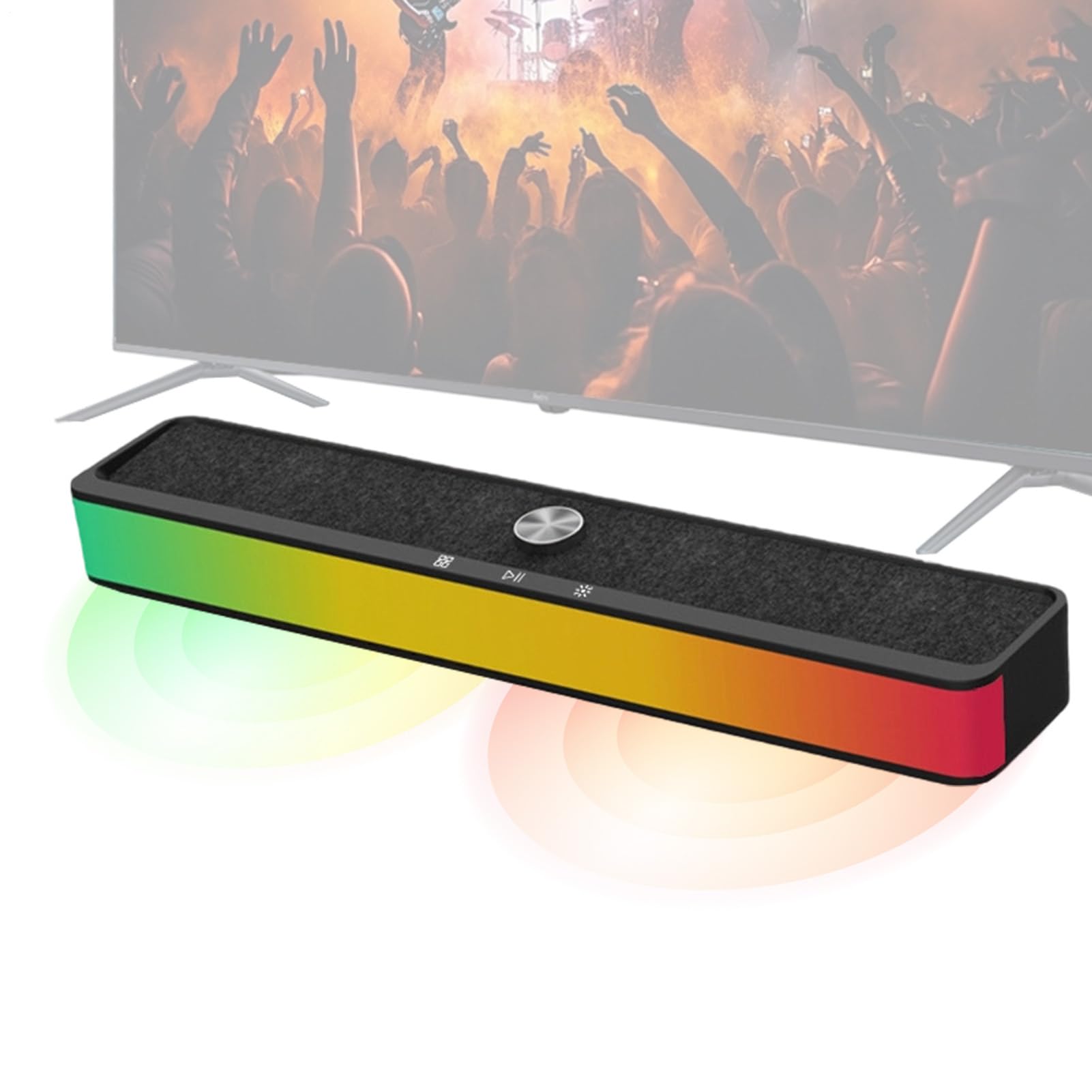 RGB Speakers for PC - PC Game Audio System | Wireless Game Portable TV Speaker | for Home Shower Party Christmas Room Patio Car Phone Music Theater Studio