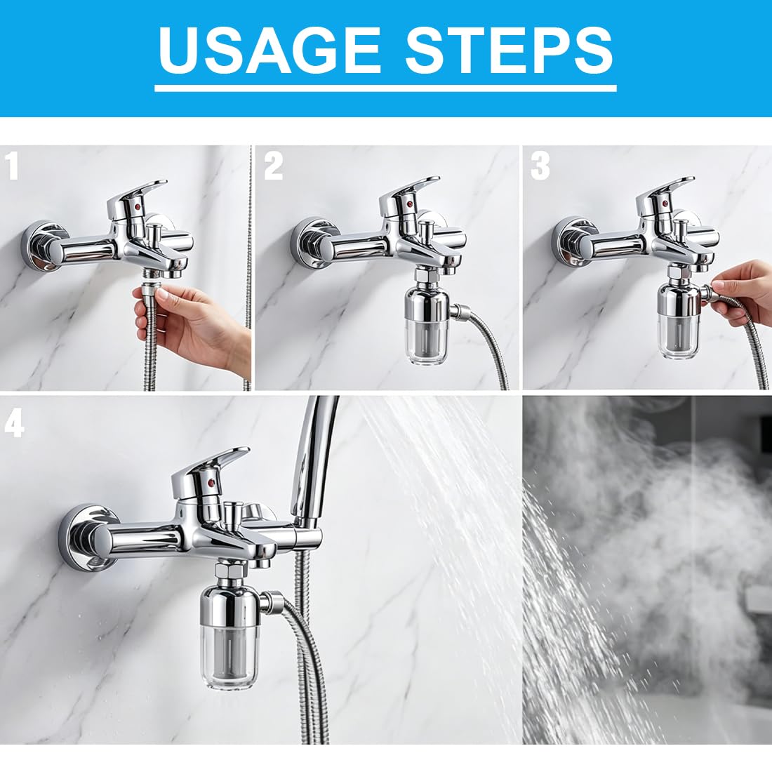 GXGM 2 Pezzi Filtro Anticalcare Doccia, Filtro Doccia Anticalcare, Filtro Efficacemente le Impurità Nell'acqua, Adatto per Scaldabagni