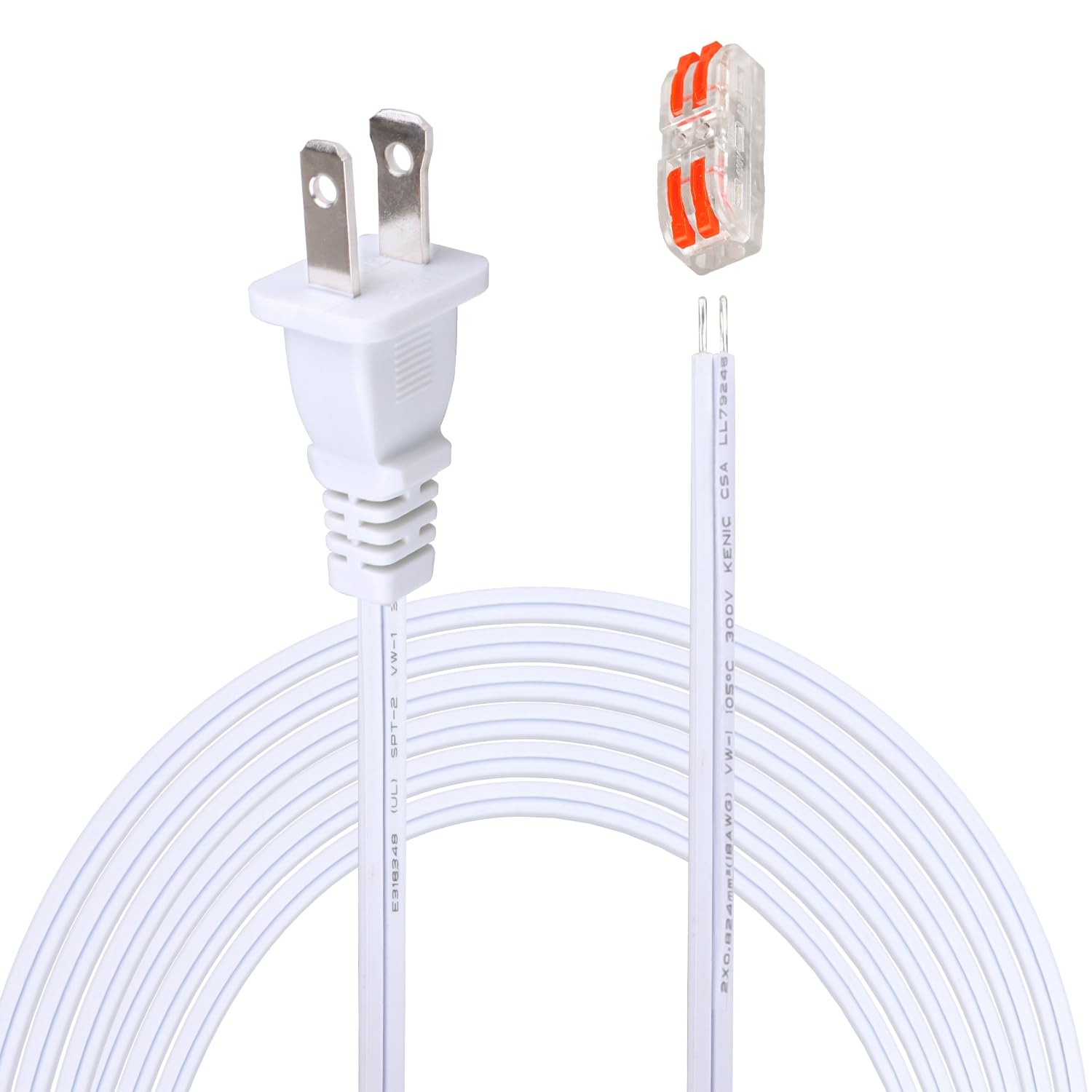 Amazon.com: Asjeumt 8 FT Plug Replacement 2 Prong with Lamp Wire