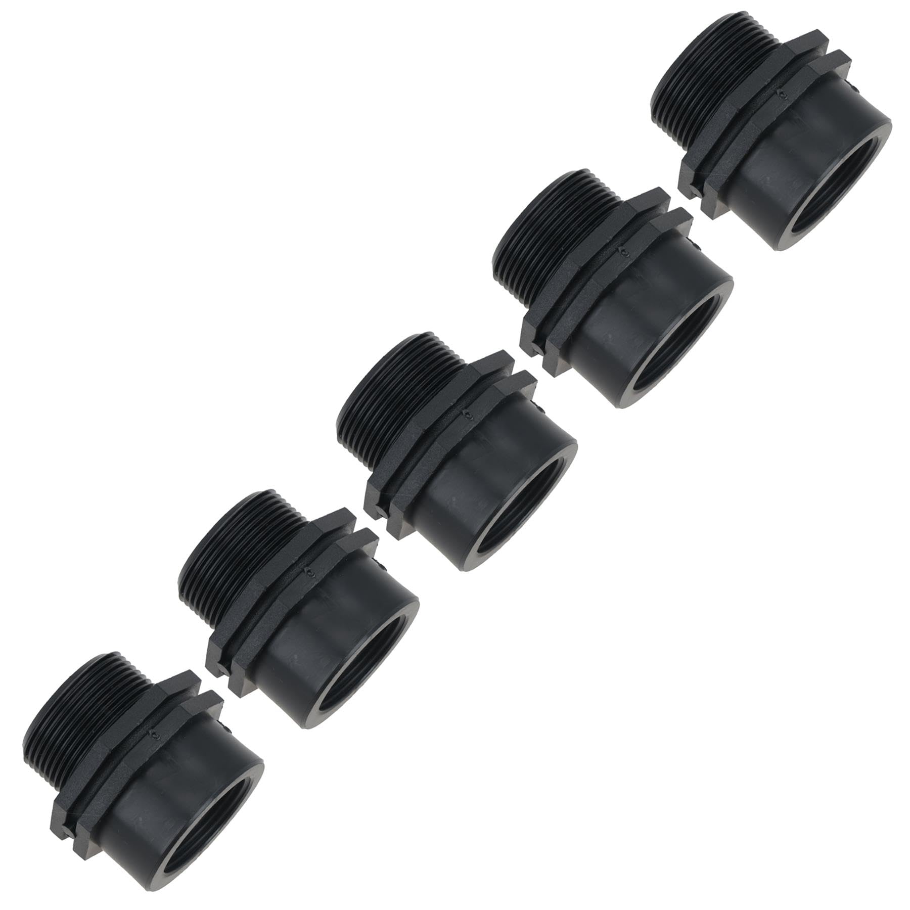 Polypropylene PP Threaded Reducing Socket Male – Female 1-1/2in – 1-1/4in BSP 5pc