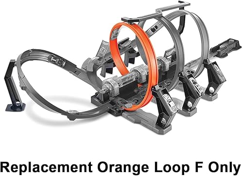 Miniatura 2 de Piezas de repuesto para Hot Wheels Corkscrew Crash Track Set - FTB65 ~ Juego de estanterías de coche fundido a presión ~ Bucle naranja de repuesto F