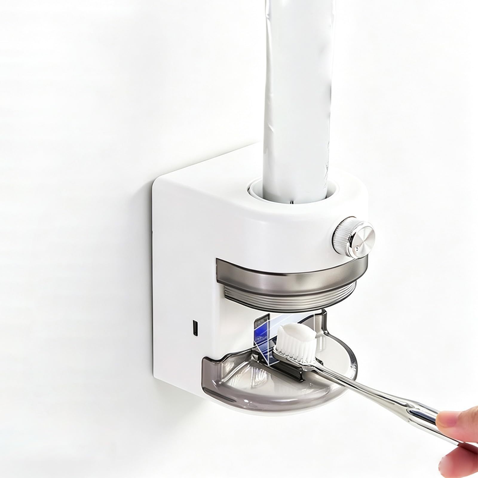 Dispensador Automático de Pasta de Dientes, Ajuste Continuo, para Baño | Dispensador de Pasta de Dientes Eléctrico Montado en la Pared, Exprimidor de Pasta de Dientes Recargable