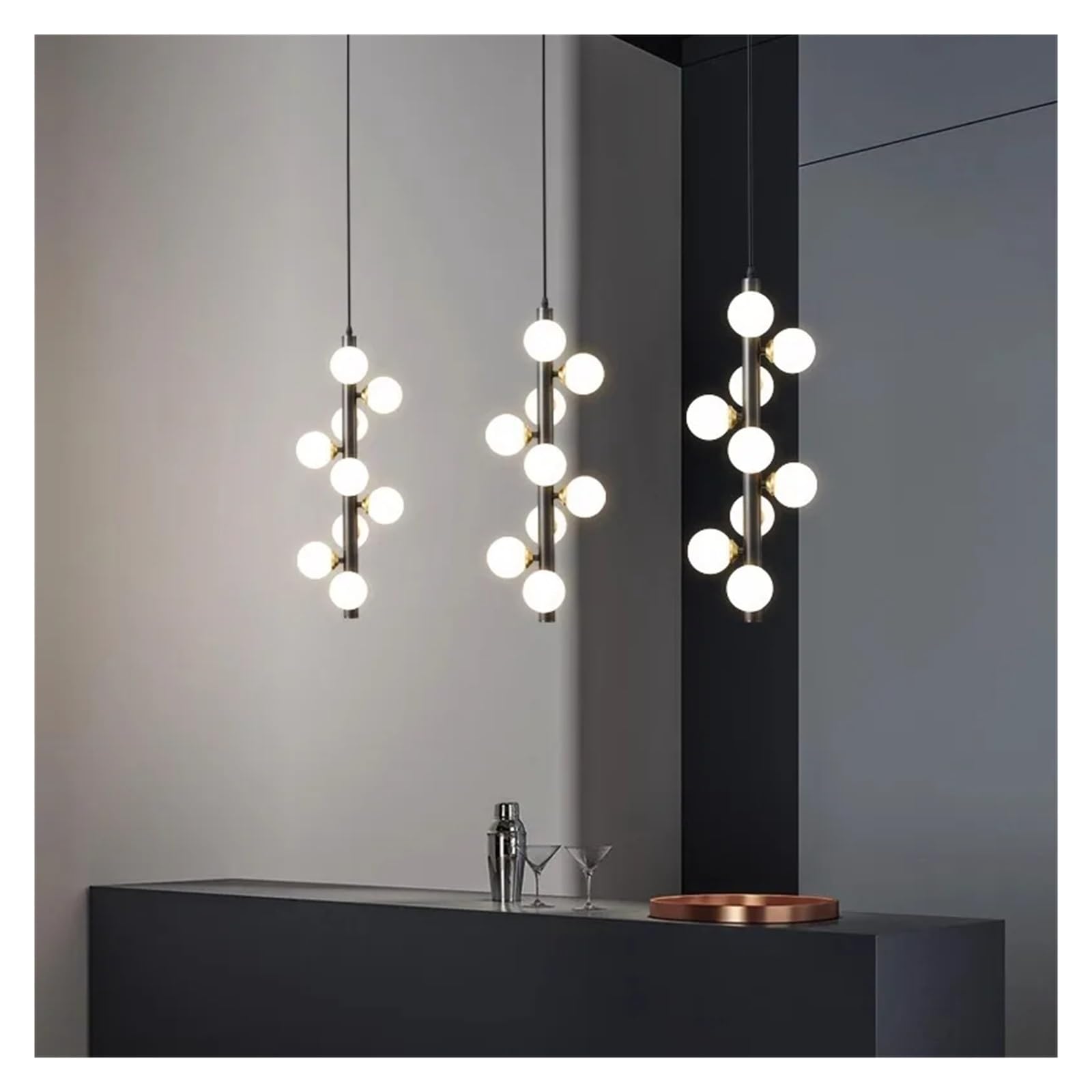PCXEHUYP Simple Bedside lamp, Apartment Staircase Chandelier, Living Room Background Wall Decoration Chandelier.,Led Chandeliers