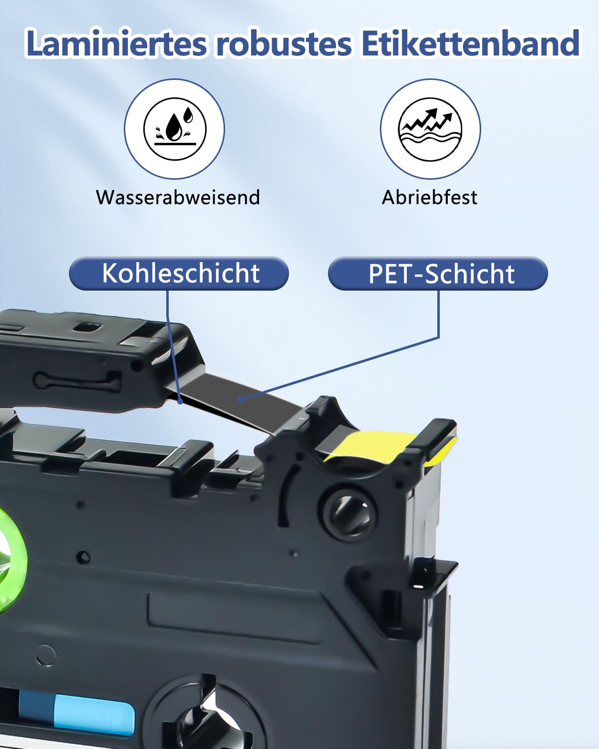 Cruxer 10er-Pack Kompatibel mit Ptouch TZe-S651 24 mm Schwarz auf Gelb | TZeS651 Stark klebend Laminiertes Etikettenband Ersatz für Ptouch PT-D600 E500 H500 P710BT 1400 9200DX Etikettendrucker