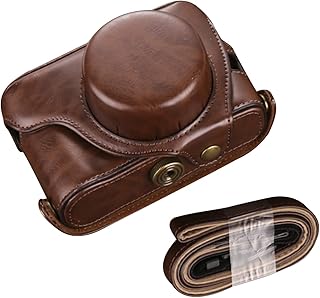 TECKEEN Travel Lightweight Protective Leather Case Bag + Shoulder Strap for Fujifilm X100V X100F X100T X100S X100 Camera
