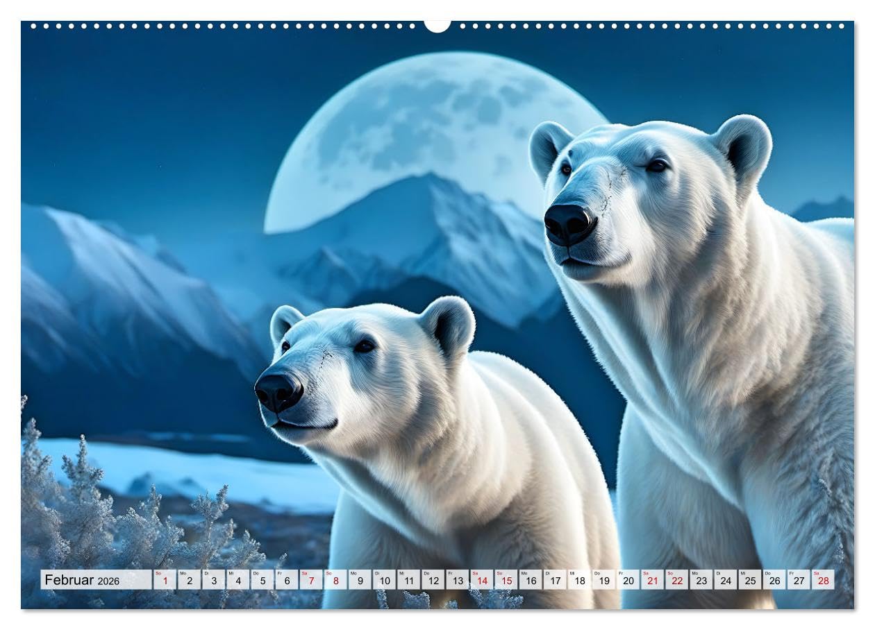 Im magischen Land der Eisbären (hochwertiger Premium Wandkalender 2026 DIN A2 quer), Kunstdruck in Hochglanz: Zauberhafte Bilder von Polarbären in ... Welt im ewigen Eis (CALVENDO Tiere)