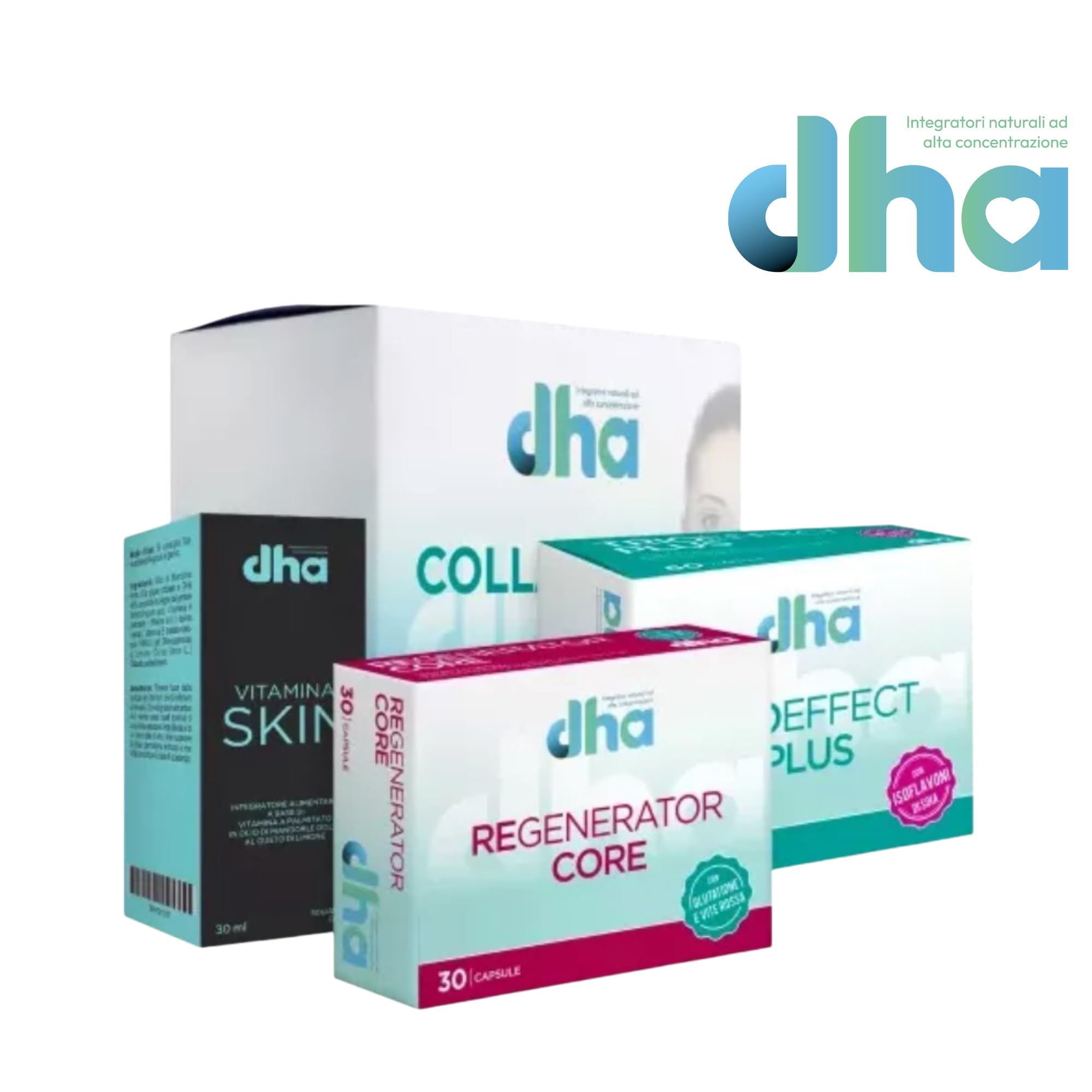 Collagene DHA - Collagene Idrolizzato 28 Bustine da 5 gr, Integratore con Collagene, Acido Ialuronico e Vitamina C per la Cura della Pelle, Gusto Fragola