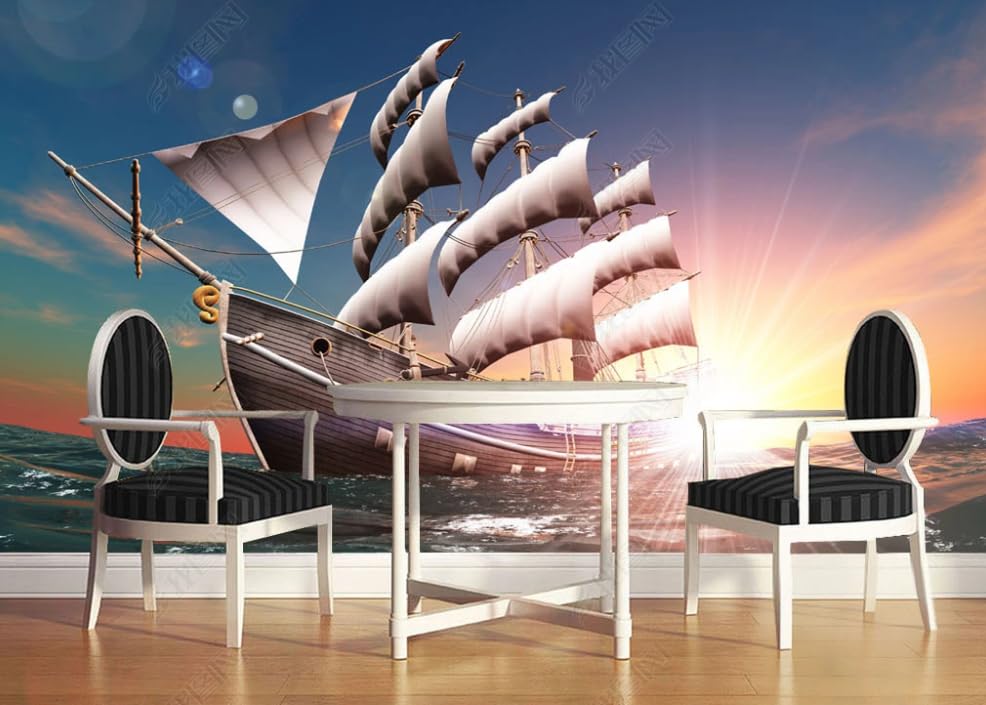 Papier peint intissé navigation grand poster mural panoramique salon et chambre 350x256