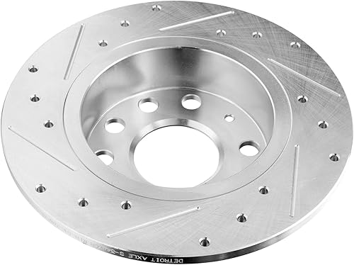 Miniatura 9 de Detroit Axle - Rotores de freno trasero para Volkswagen Jetta Beetle Golf SportWagen Audi A3, rotores de freno de disco perforados y ranurados de