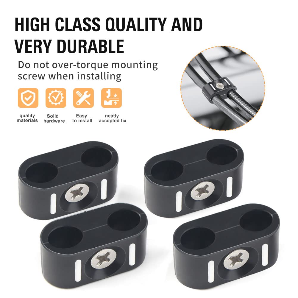 Newsmarts CNC Motorcycle Brake Throttle Cable Clamp Clip Holder Organizer Wire Line Clamp for Harley Touring for Softail 1984-2023