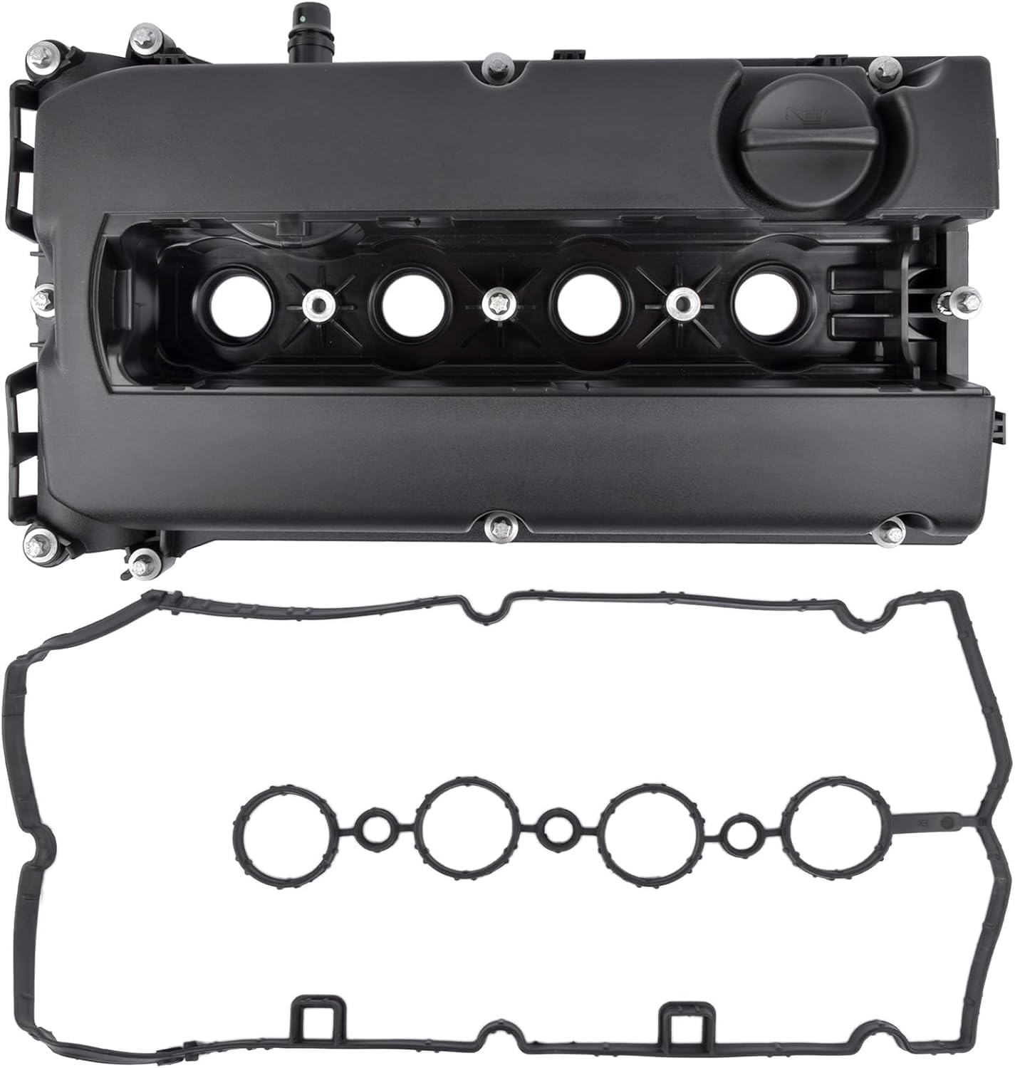 Hajus 1031001001 Ventildeckel mit Ventildeckeldichtung Öldeckel für Chevrolet Cruze Opel Astra H J Corsa D Insignia A Vectra C Zafira B Meriva Mokka/Mokka X 1.6 1.8 55564395 55558673 55558118