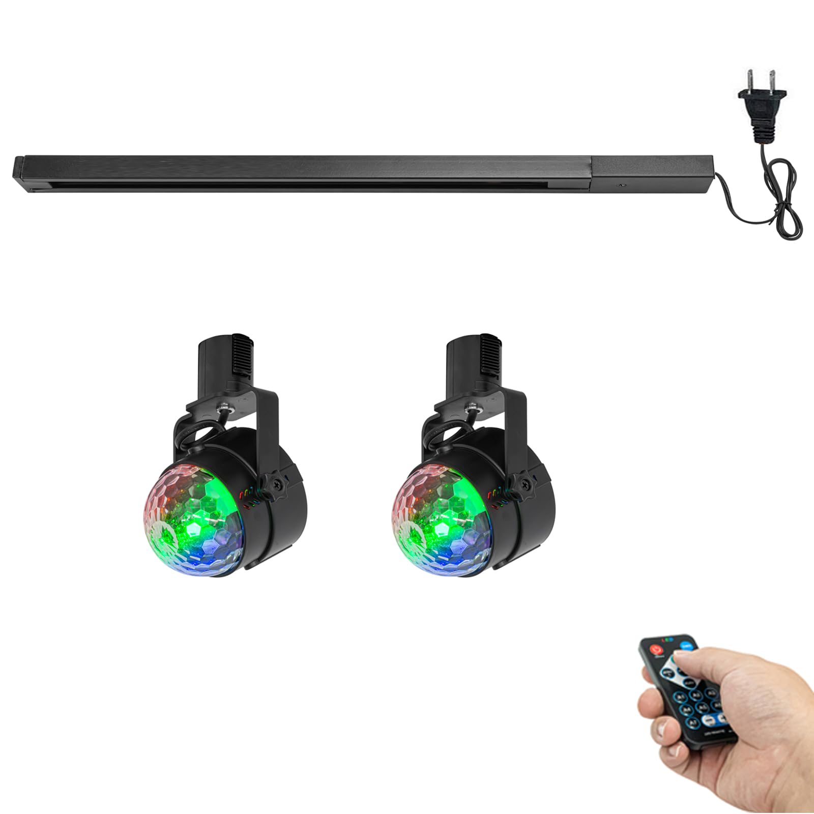 KAYYELAMP H-Type Track RGB Mirror Ball Magic Ball Stage Lighting Spotlight LED Track Light Fixtures Remote Control Music Voice Control Bar Lamp Multi-Colors for Club Stage Disco Party KTV