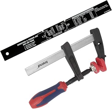 Trend Mortise and Tenon Jig for Perfect-Fitting Joints, Ideal for Furniture Construction, Fully Adjustable for Compound Angle Joints, Includes US-Style Screw-On Template Guide, MT/JIG