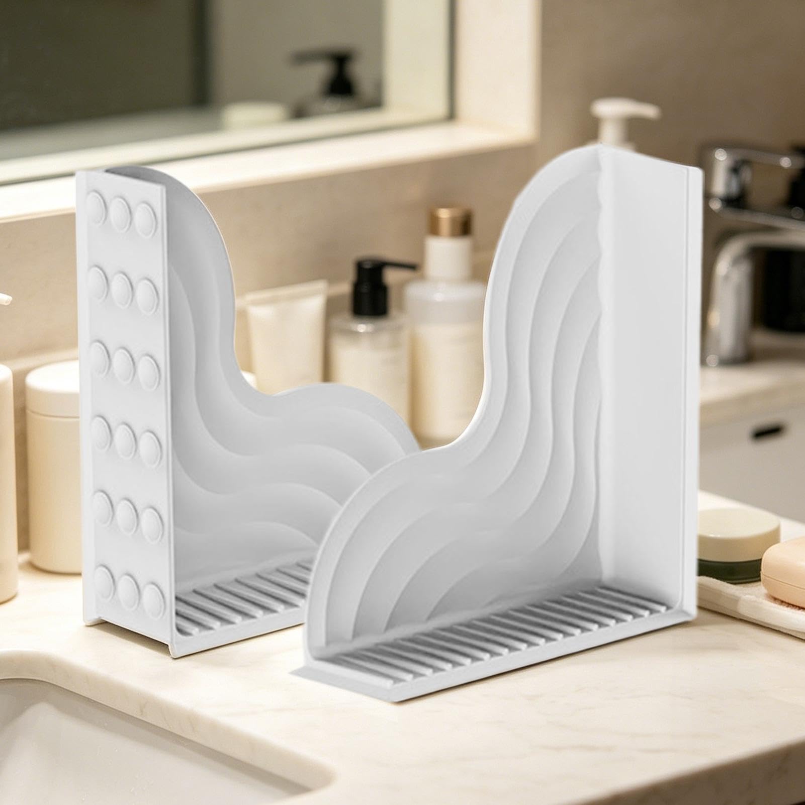 Generisch FStopper - Paraspruzzi per doccia, senza colla, 1 paio, protezione dall'acqua, per proprietari di casa, genitori professionisti, anziani, bagno, cucina, appartamento