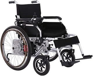 Wtbew-u Silla de Ruedas eléctrica, portátil Silla de Ruedas eléctrica Plegable de Peso Ligero de Doble Motor de Ion-Litio Unidad motorizada Silla de Ruedas Manual eléctrica Segura y fácil de Conducir
