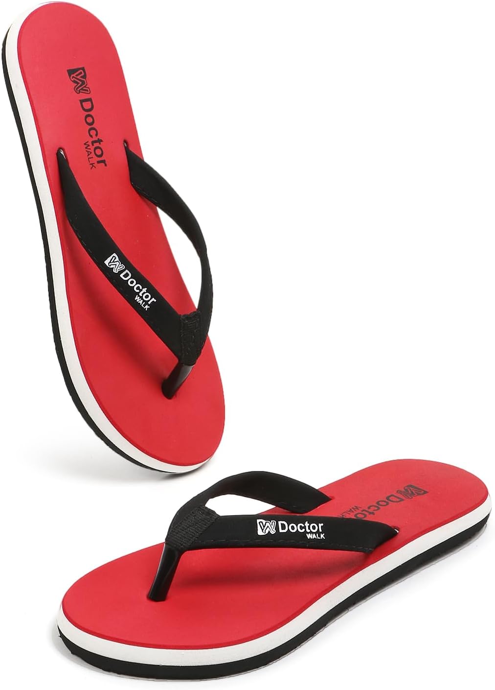 Sponsored Ad - Flip Flops with Comfortable Footpad, Soft Straps, Anti-Skid Design, Black and White Slipper for Women's