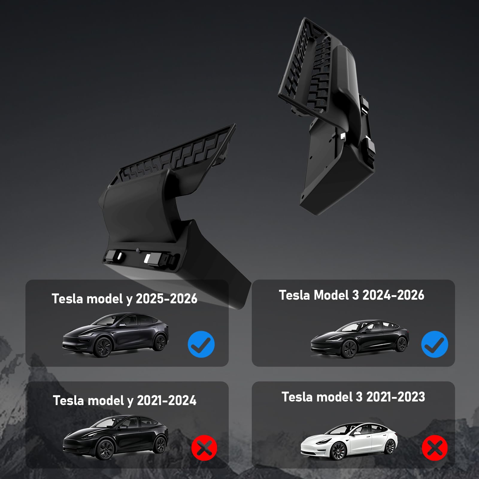 Hub de carga USB trasero para Tesla Model Y Juniper 2025, 2026, accesorios - Hub de carga rápida de 4 puertos con cubierta deslizante, 2 estaciones de acoplamiento tipo C para Tesla Model