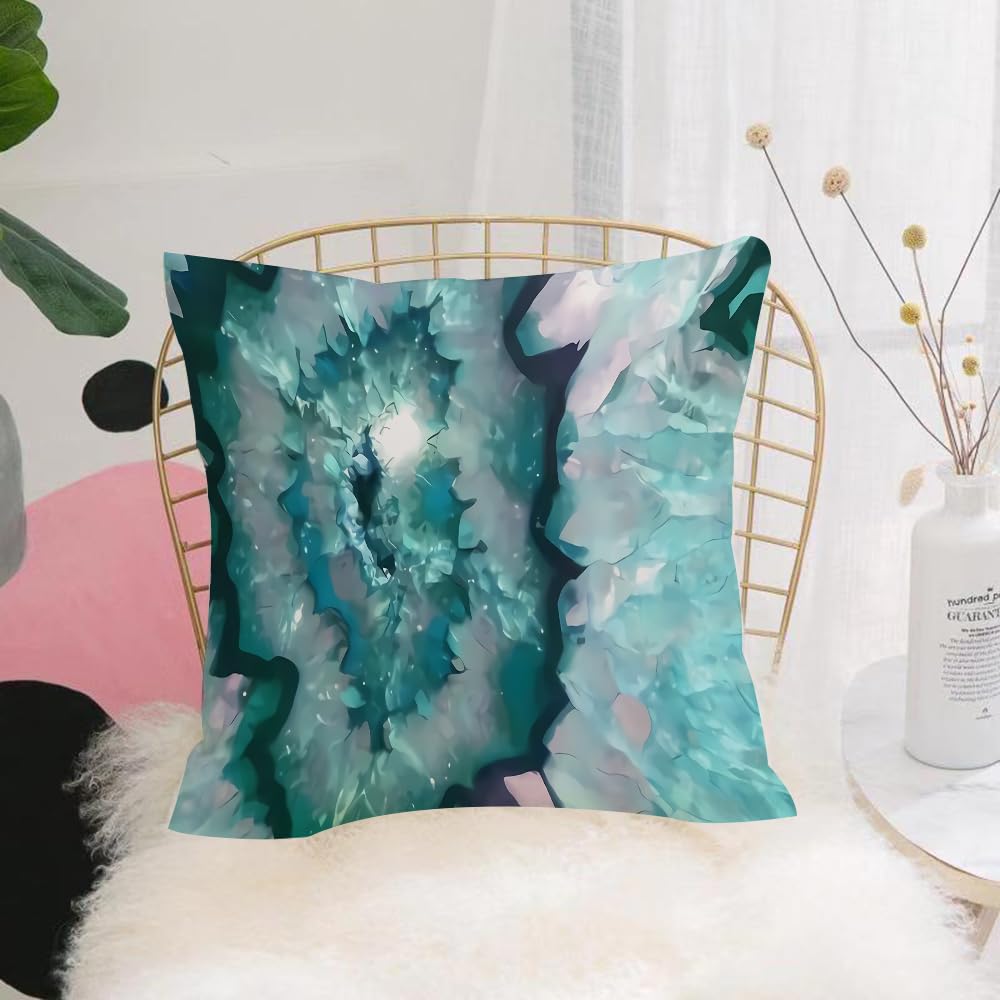 HYOSXW Cushion Cover,Throw Pillow Case Home Decorative for Living Room Bedroom Sofa Chair 16X16 Inch,Colorful spiral vortex fantasy picture with glass texture,Pillowcase 40X40cm