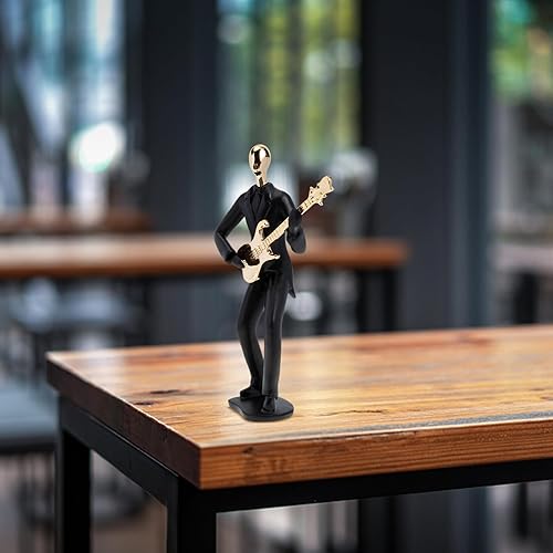 Miniatura 2 de ARTIBETTER Estatua de músico de guitarra, instrumento musical, guitarra, figura coleccionable, trofeo de música, adorno de escritorio para el hogar,