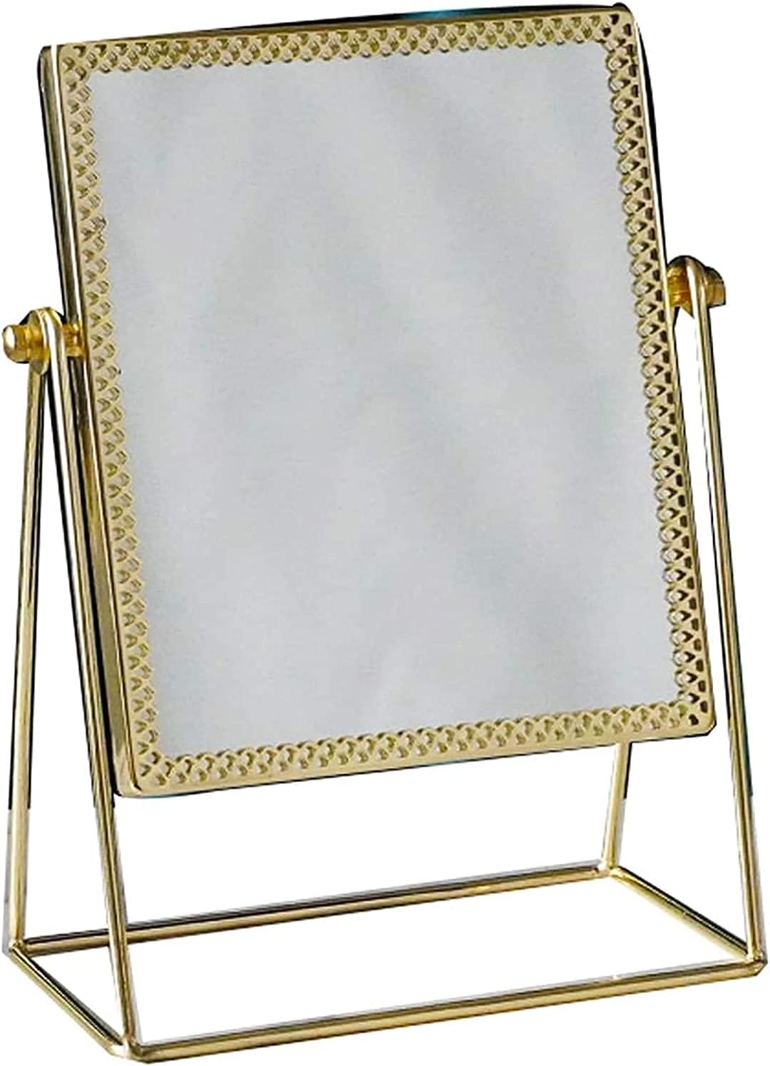 Nordic Style Desktop Desktop Makeup Mirror European Style Portable Vanity Mirror Exquisite/Square+Little Kingdee
