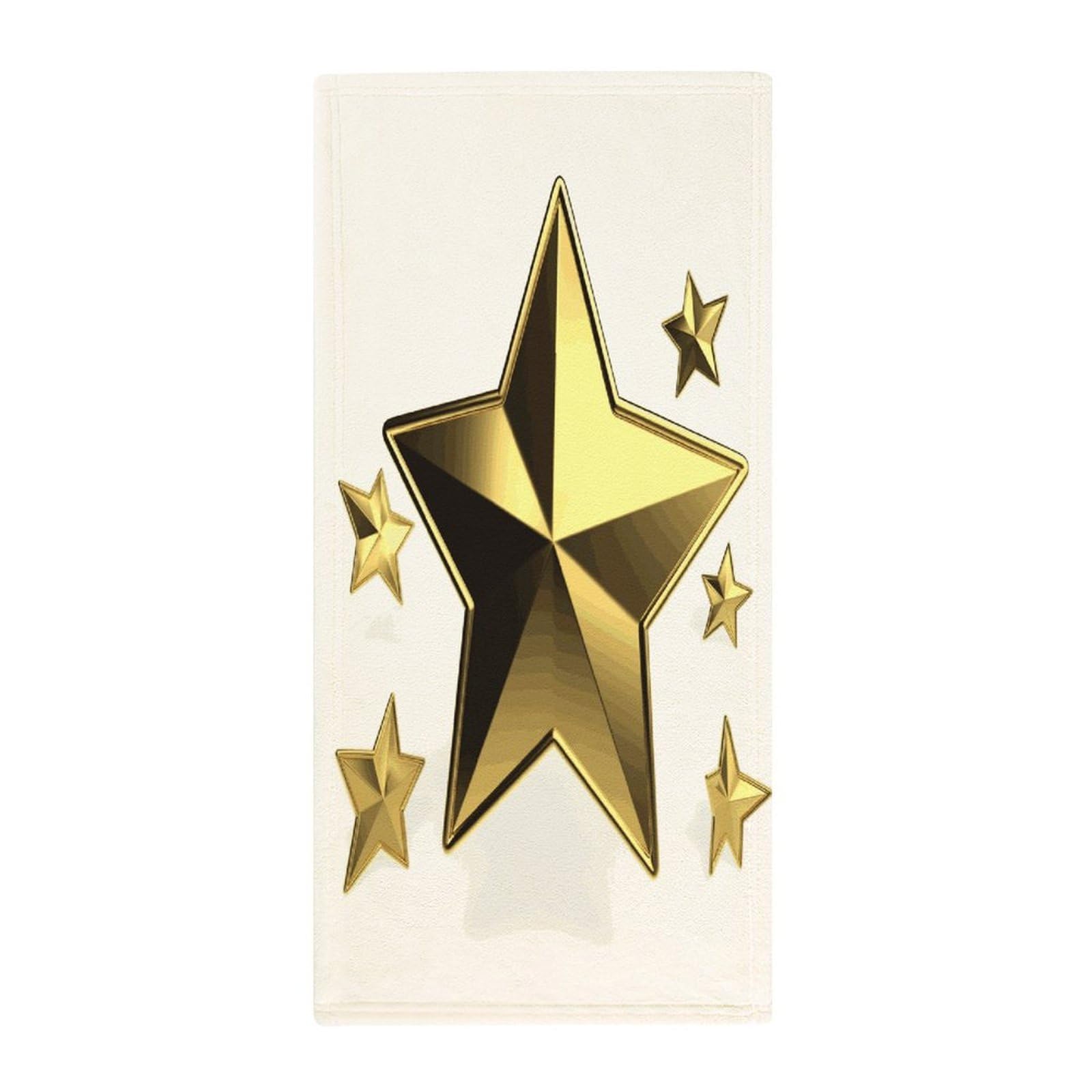 MUSM Premium Hand Towels for Bathroom Ultra Soft Printed Towels Coral Velvet Kitchen Hand Gold Star Towel Highly Absorbent Hotel Spa Towel Collection 13.8 X 28.7 in