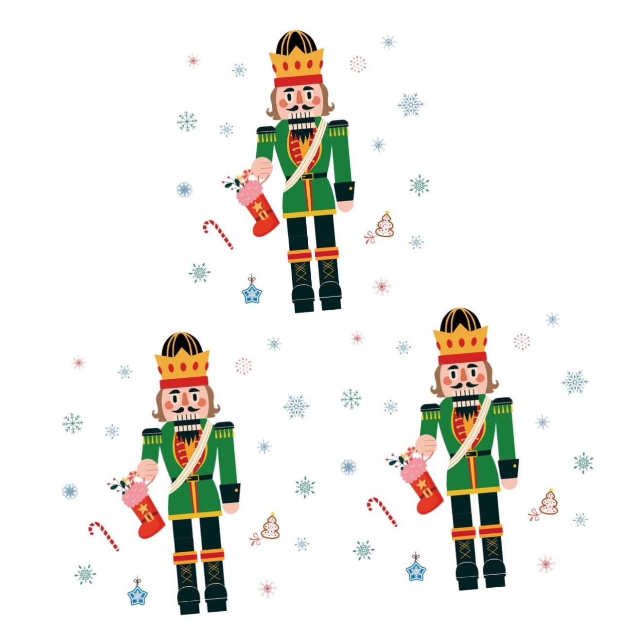 Cabilock 3 Piezas Pegatina Navideña de Huerto de Adhesivo de de y de Decoración para Ventanas Fiesta de Navidad PVC Autoadhesivo Adorno para Hogar y Oficina