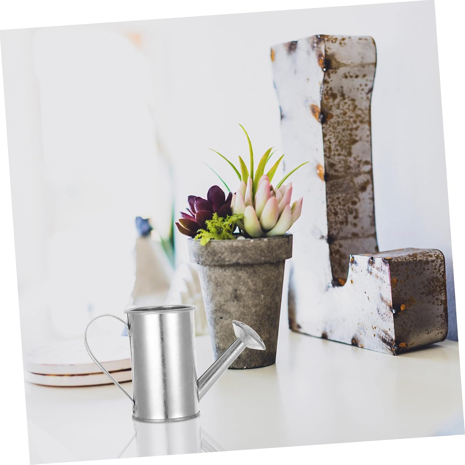 Galvanized Iron Watering Can Bucket with Portable Handle for Plants image 5