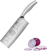 Vista 36 de TJ POP Chinese Chef Cleaver, 7.5 Inch Stainless Steel Knife with Ergonomic Handle, Ultra Sharp Kitchen Knife for Home and Restaurant