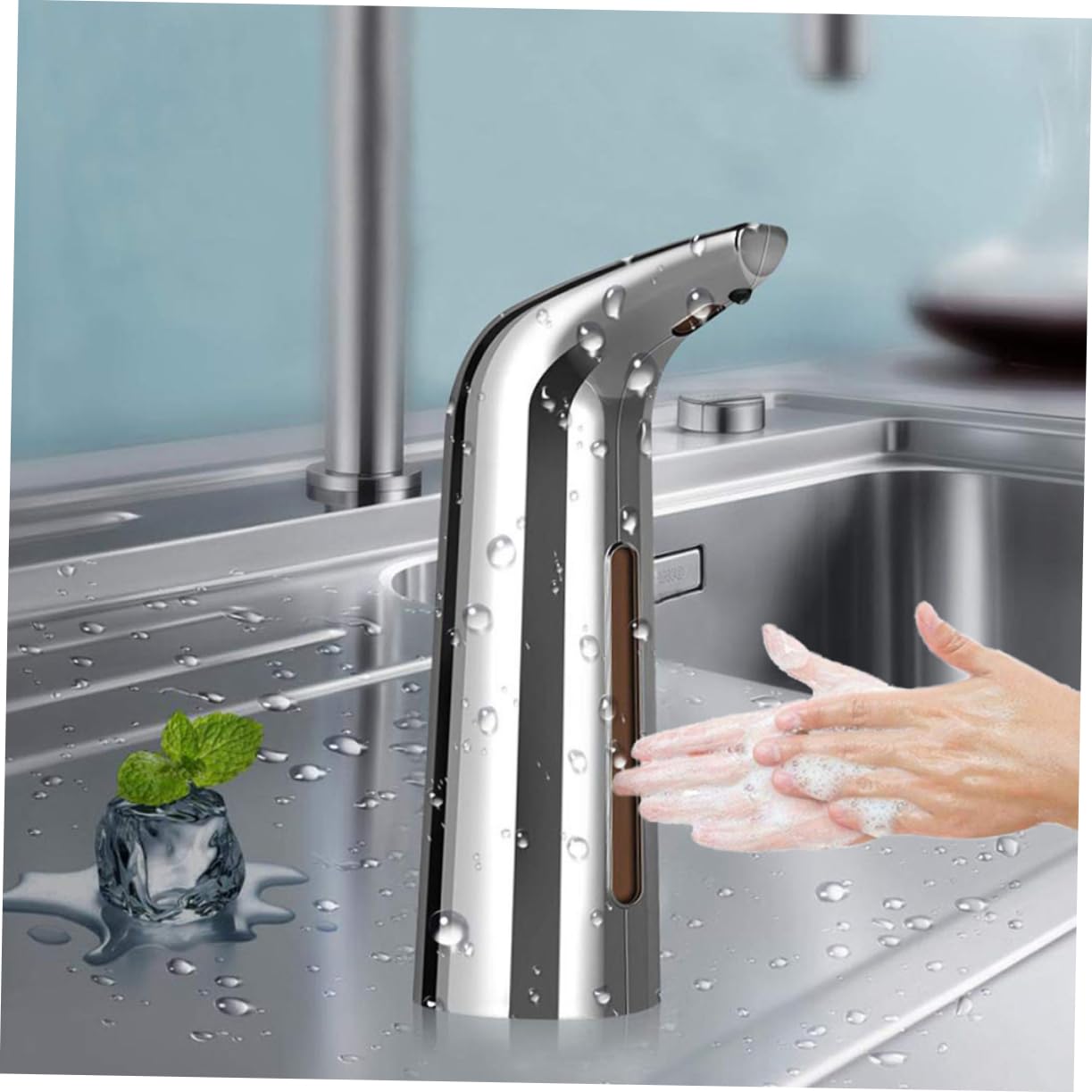 LIFKOME Dispenser Automatico Di Sapone Liquido 400 Ml Senza Contatto Sensore Dispenser Di Sapone Per Cucina E Bagno Alimentato A Batterie