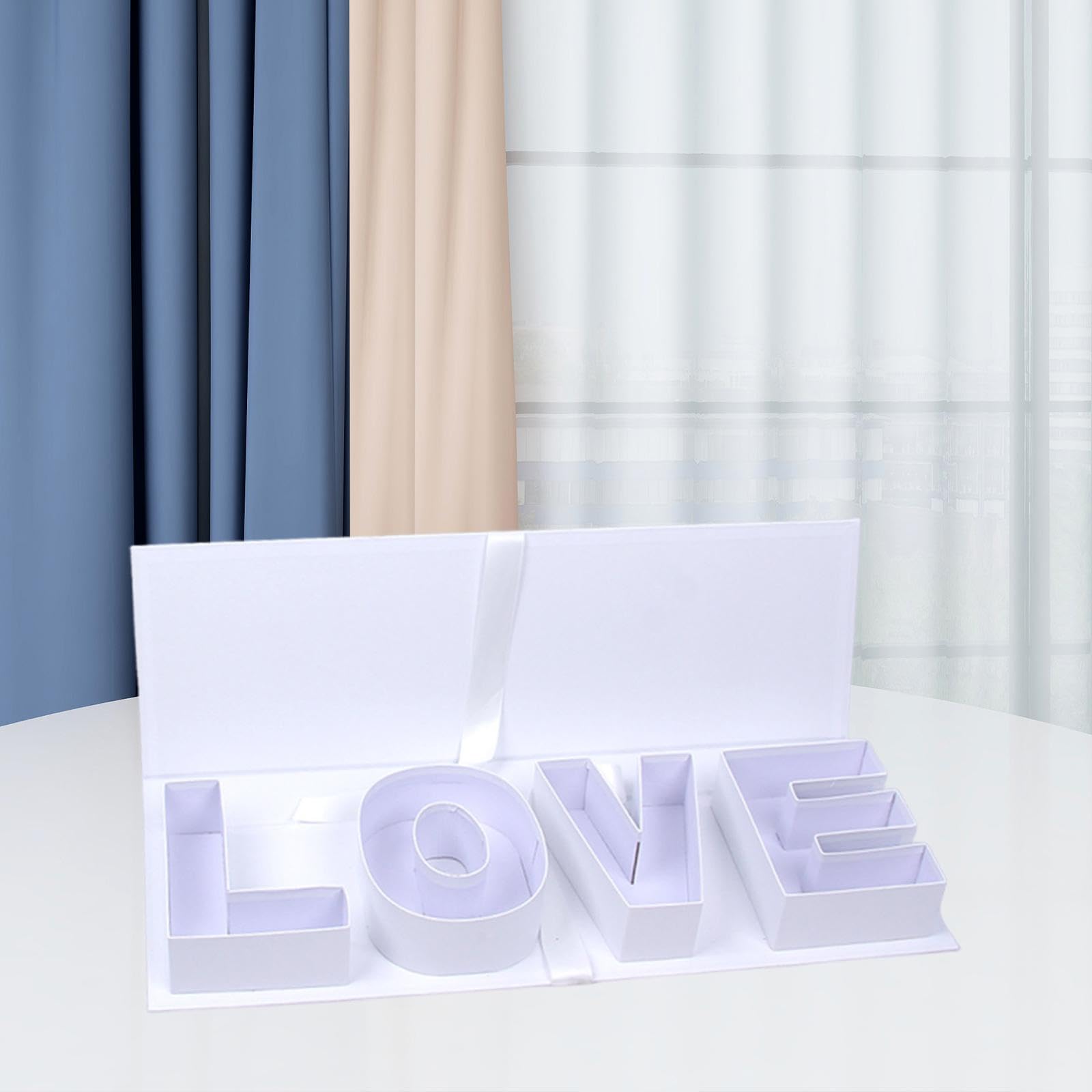 Generic Leere Verpackungsbox Love Motiv Karton Geschenkbox Kreativ Befüllbar Vielseitige Dekobox Aus Stabilem Karton für Muttertag Valent, Weiß