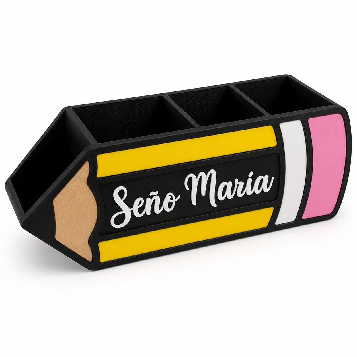 Regalo Profesora Infantil Personalizado– Lapicero Decorativo para Maestro de Primaria, Portalápices Organizador de Escritorio para Material Escolar, Regalo fin de curso padres y niños.