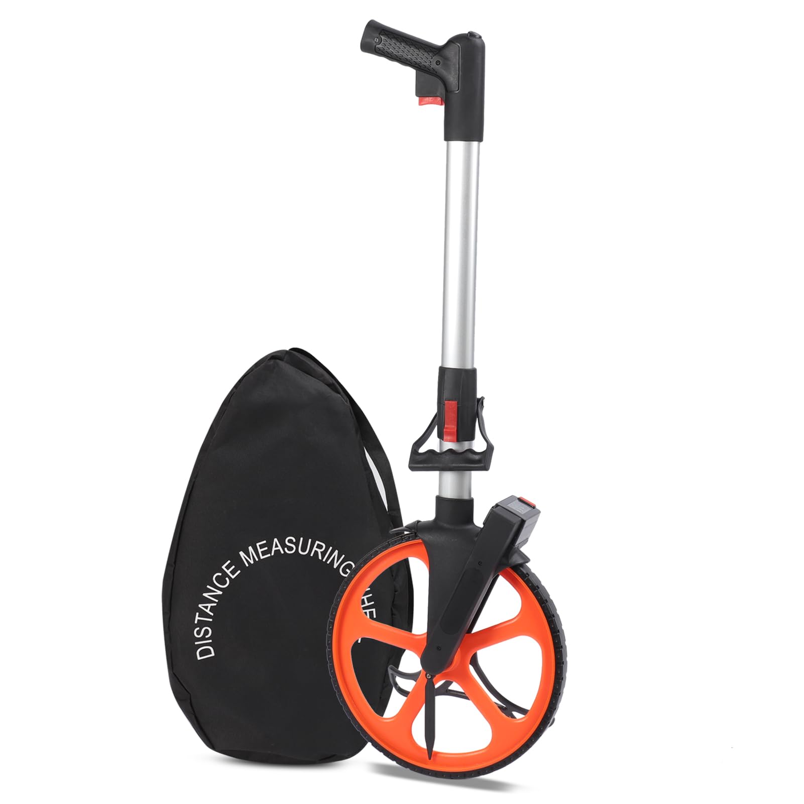 Cocoarm Messräder Faltbares 0-9999,9 m Präzisions Messrad Vermessungsrad Streckenmessrad Streckenmessgerät Baustellenmessrad Rollrad Speichenrad Baumessrad Baumessgerät Rolltachos Laufmessrad