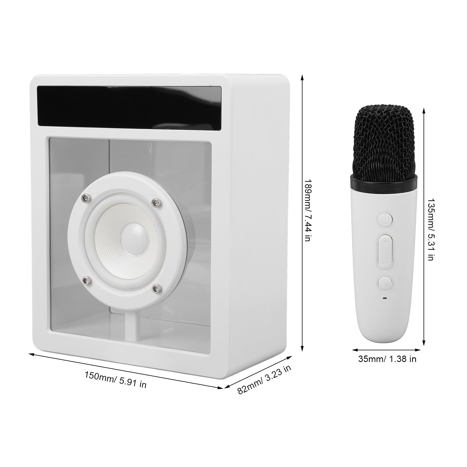 Máquina de Karaoke Inteligente, Pantalla de Letras Integrada y Luces Ambientales para Adultos y Niños, PA de Altavoz Bluetooth Portátil de 10 W con 2 Micrófonos Inalámbricos