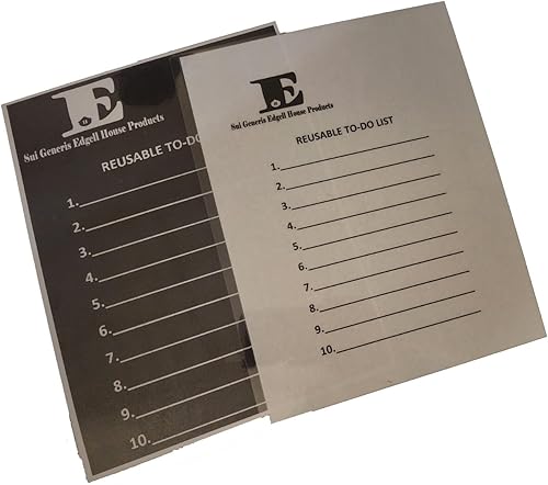 Miniatura 8 de Sui Generis Edgell House Products presenta 2 listas de tareas reutilizables, 1 negra y 1 blanca. Establece una nueva agenda cada día o ajústala a