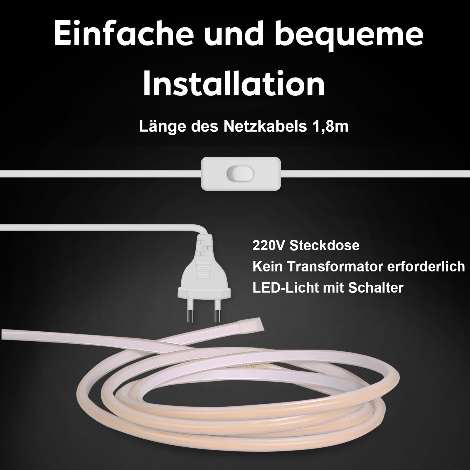 pcning IP67 Impermeabile Strip LED COB 220V 5M Flessibile Striscia Bianco Caldo 3000K, Strisce LED 220 Volt da Esterno 5 Metri (Bianco Caldo, 5M)