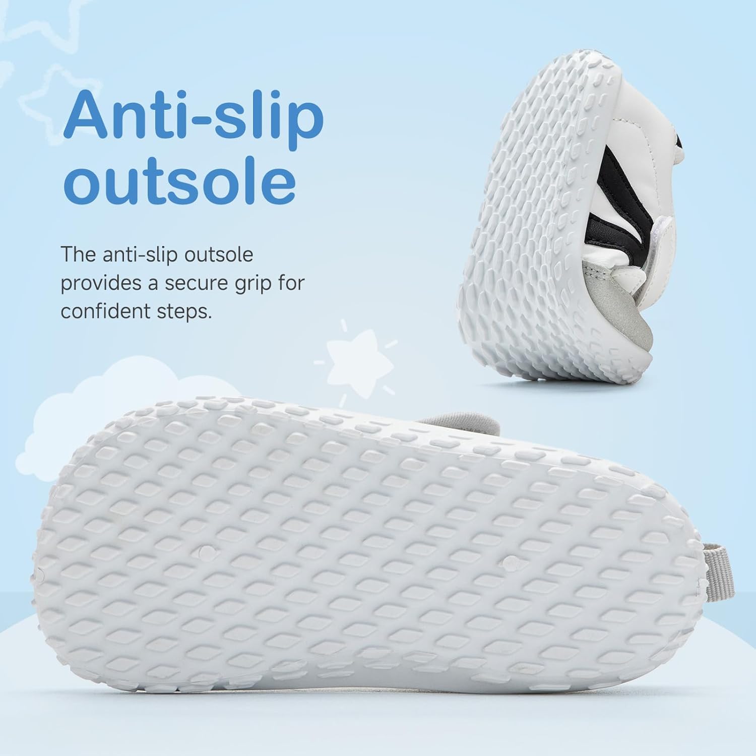 tombik Toddler Shoes Lightweight Barefoot Walking Shoes Non-Slip Sneakers with Dual Hook and Loops - Image 5