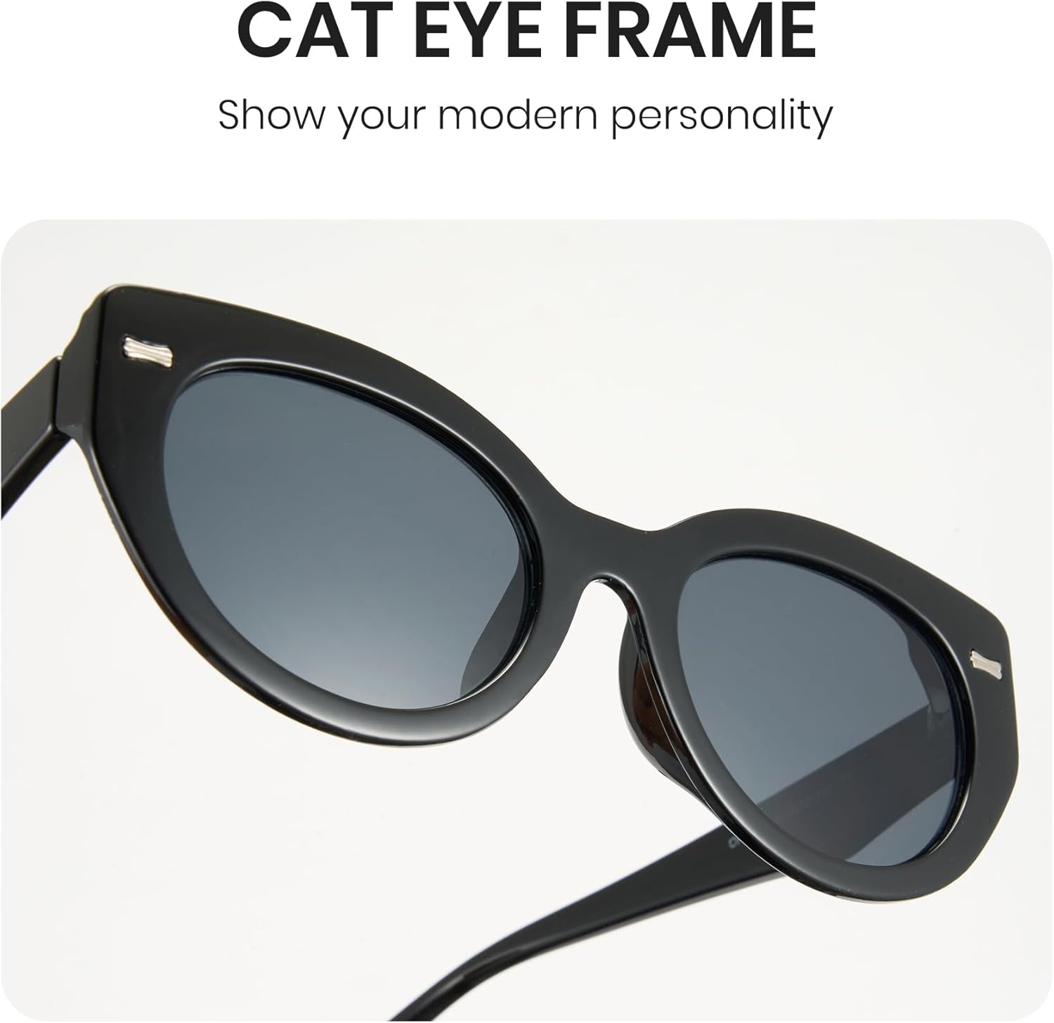 Cyxus Retro Cat Eye Sunglasses For Women Men Oval Thick Frame Vintage Shades UV400 Protection 1159 - Image 6