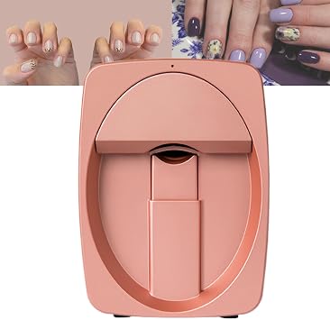 Portable Nail Printer Machine, Digital Mobile Nail Art Printer, Nail Printer Machine, App Control Nail Painting Machine, 30s Done, for Beauty Personal Care Rosegold