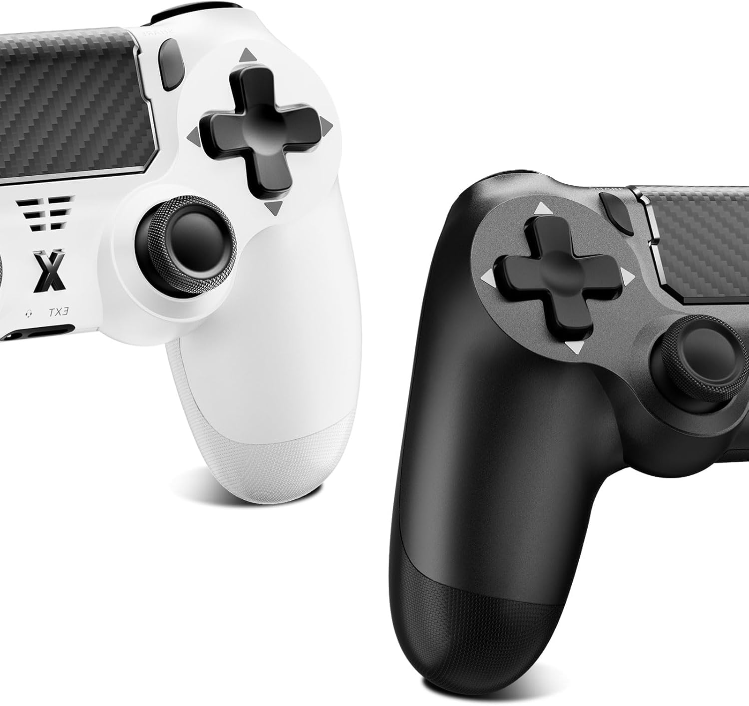 Hycago 2PCS Manette sans pour PS-4, manette de jeu compatible avec PS-4/Slim/Pro, manette de jeu Bluetooth avec double vibration/écran tactile, capteur gyroscopique à 6 axes (Noir+Blanc)