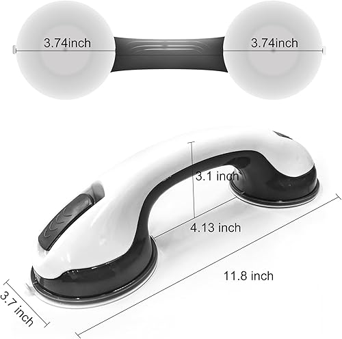 Miniatura 9 de NL'AAHCÉ - Barras de agarre para ducha resistentes (paquete de 2) barra de agarre de 12 pulgadas compatible con ADA para personas mayores, manijas